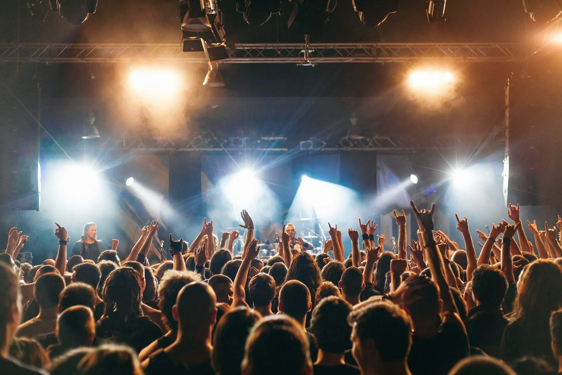 Arena worship event silhouette projection screen