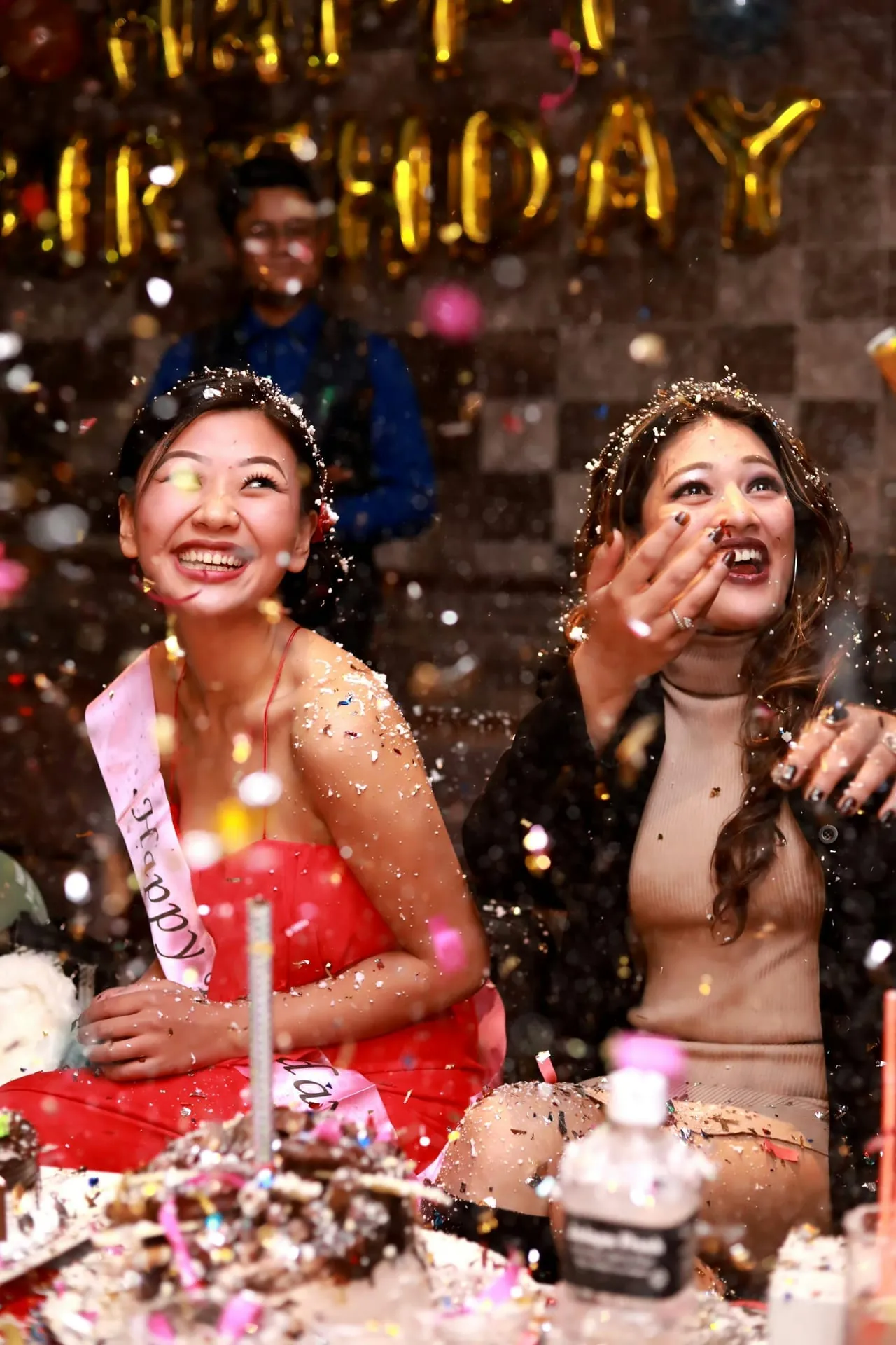 Birthday confetti celebration indoor